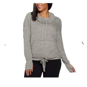 Barefoot Dreams Cozi Chic Lite Cowl/Hoodie Pullover w/drawstrings & thumb holes